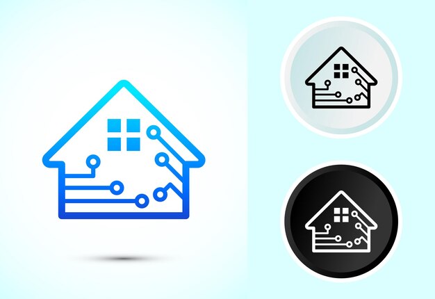 Ilustración de diseño de icono de casa inteligente Tecnología y automatización de casa inteligente