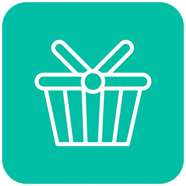 Ilustración del diseño del icono del cesto vectorial
