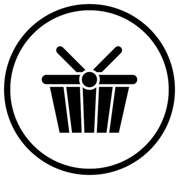Ilustración del diseño del icono del cesto vectorial