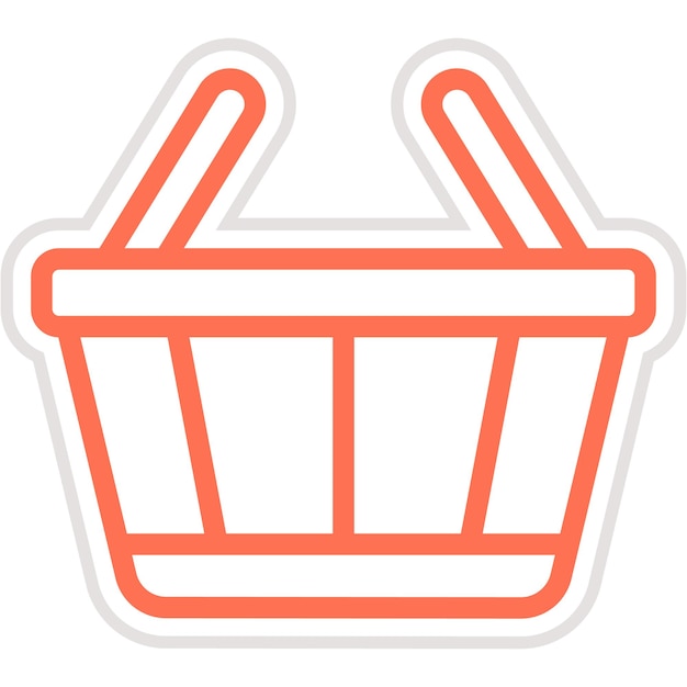Ilustración del diseño del icono del cesto vectorial