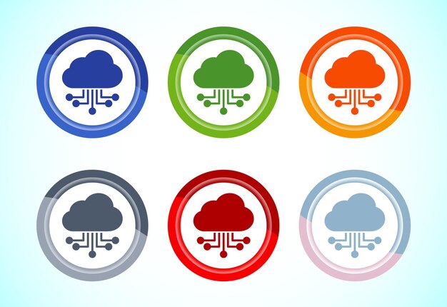 Ilustración del diseño del icono de computación en la nube Almacenamiento de datos e icono tecnológico