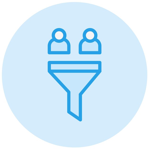 Ilustración del diseño del icono del embudo vectorial de ventas