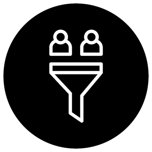 Ilustración del diseño del icono del embudo vectorial de ventas