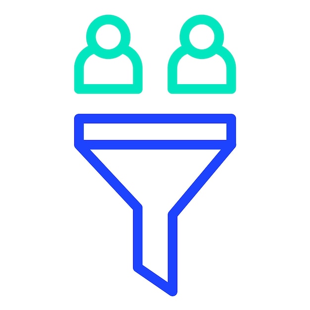 Ilustración del diseño del icono del embudo vectorial de ventas
