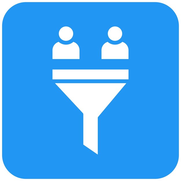 Ilustración del diseño del icono del embudo vectorial de ventas