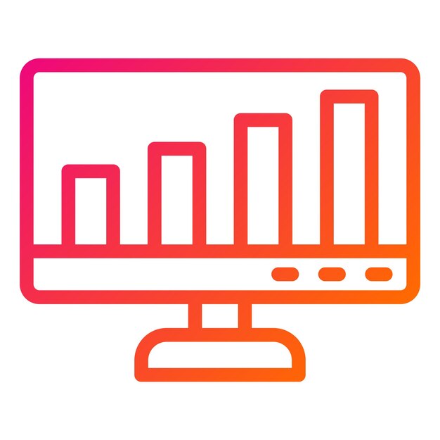 Ilustración del diseño del icono del gráfico de barras vectorial