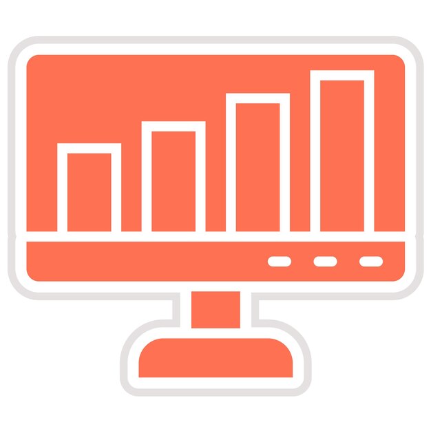 Ilustración del diseño del icono del gráfico de barras vectorial