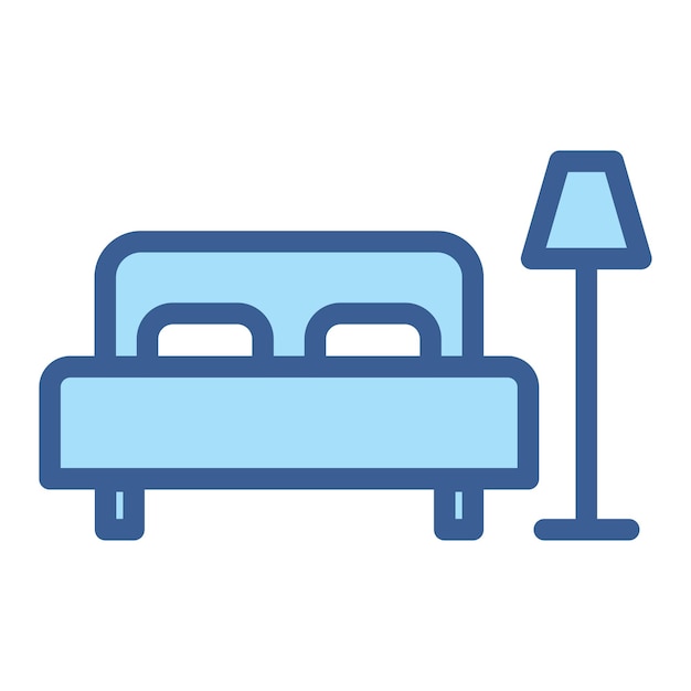 Ilustración del diseño del icono de la habitación del hotel