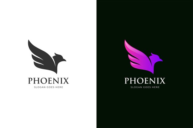 Ilustración de diseño de icono de logotipo de alas de águila o fénix