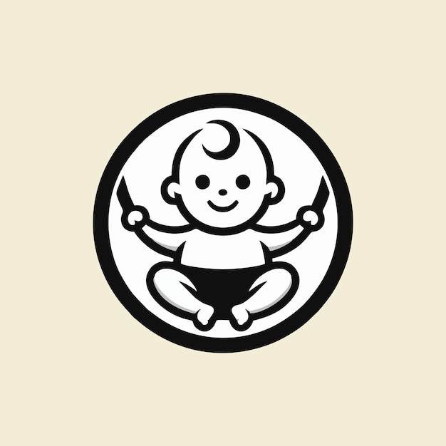 Ilustración del diseño del icono del logotipo de bebé