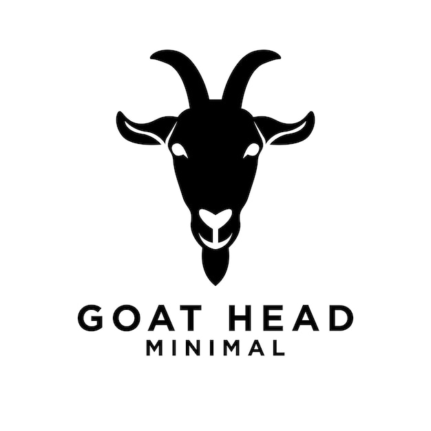 Ilustración del diseño del icono del logotipo de la cabeza de cabra
