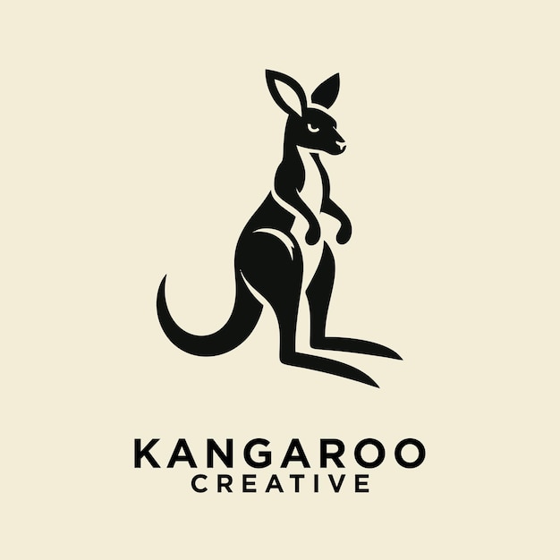 Ilustración del diseño del icono del logotipo del canguro
