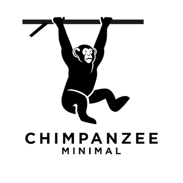 Ilustración del diseño del icono del logotipo del chimpancé