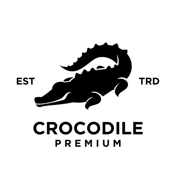 Vector ilustración del diseño del icono del logotipo del cocodrilo
