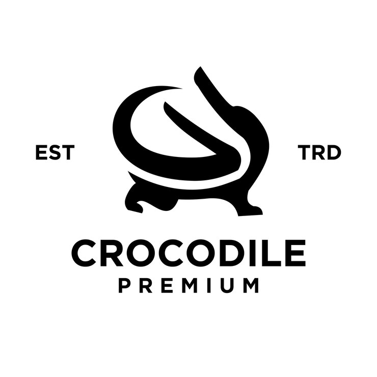 Vector ilustración del diseño del icono del logotipo del cocodrilo