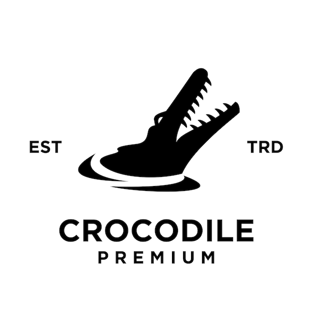 Ilustración del diseño del icono del logotipo del cocodrilo