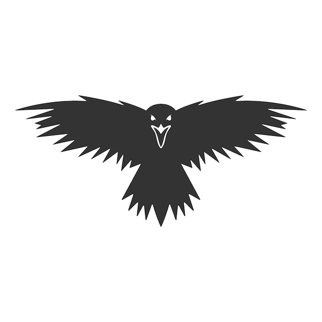 Ilustración de diseño de icono de logotipo de cuervo