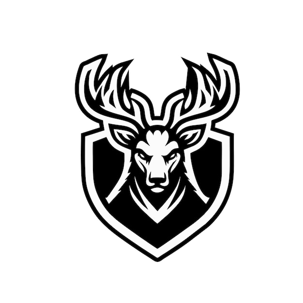 Ilustración del diseño del icono del logotipo deportivo de los renos