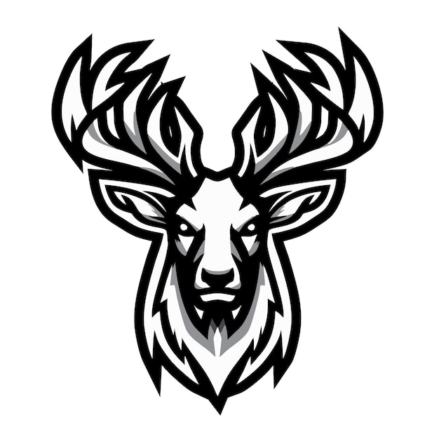 Ilustración del diseño del icono del logotipo deportivo de los renos