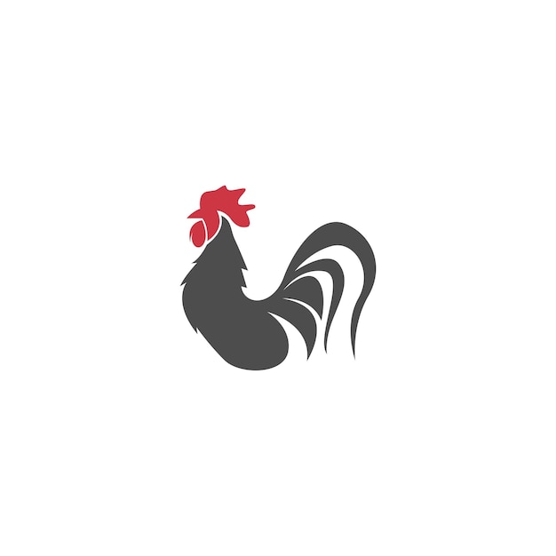 Ilustración de diseño de icono de logotipo de gallo