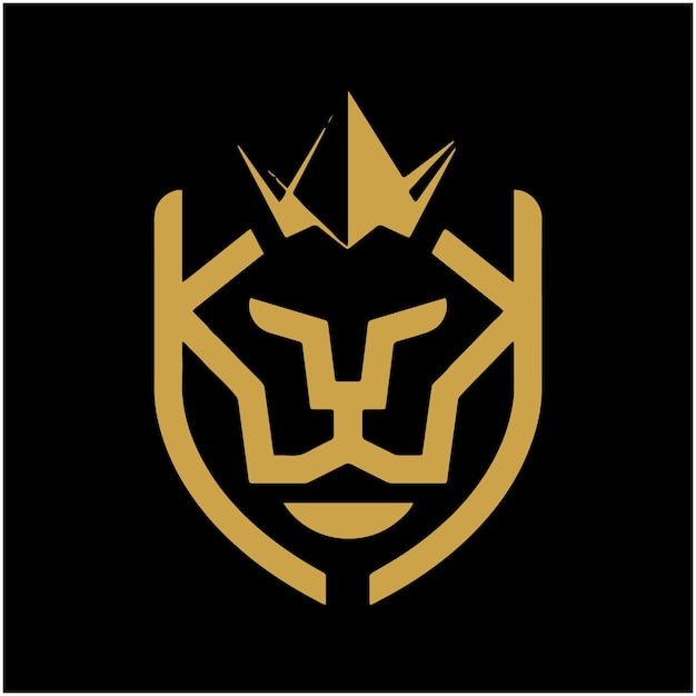 Ilustración del diseño del icono del logotipo del león