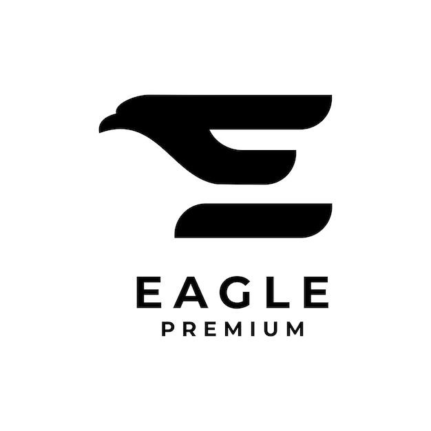 Ilustración del diseño del icono del logotipo de la letra águila