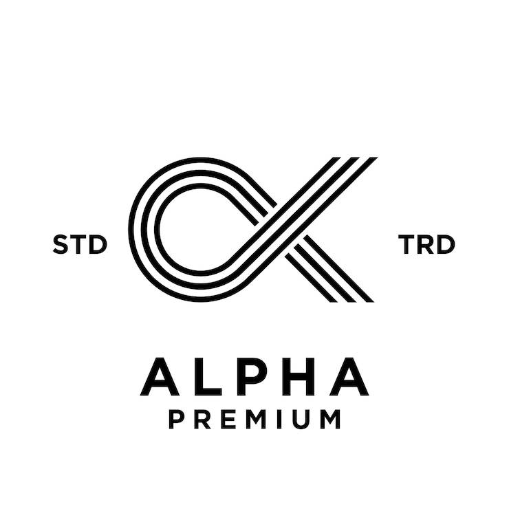 Vector ilustración de diseño de icono de logotipo de letra alfa