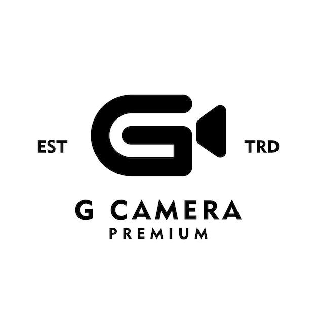 Ilustración del diseño del icono del logotipo de la letra G Camera