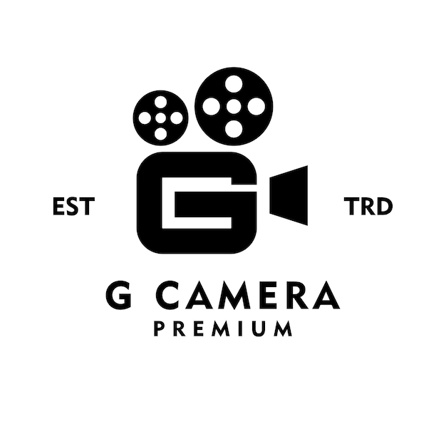Ilustración del diseño del icono del logotipo de la letra G Camera