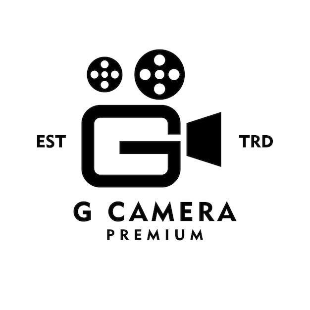 Ilustración del diseño del icono del logotipo de la letra G Camera