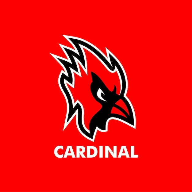 Ilustración del diseño del icono del logotipo de la mascota del cardenal