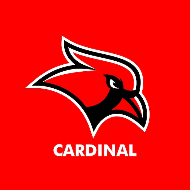 Ilustración del diseño del icono del logotipo de la mascota del cardenal