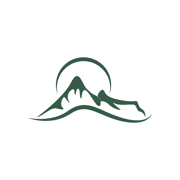Ilustración de diseño de icono de logotipo de montaña