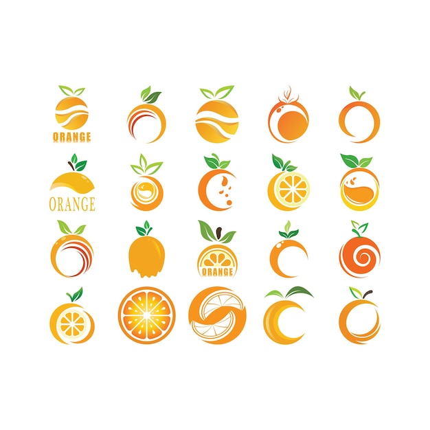 Ilustración del diseño del icono del logotipo naranja