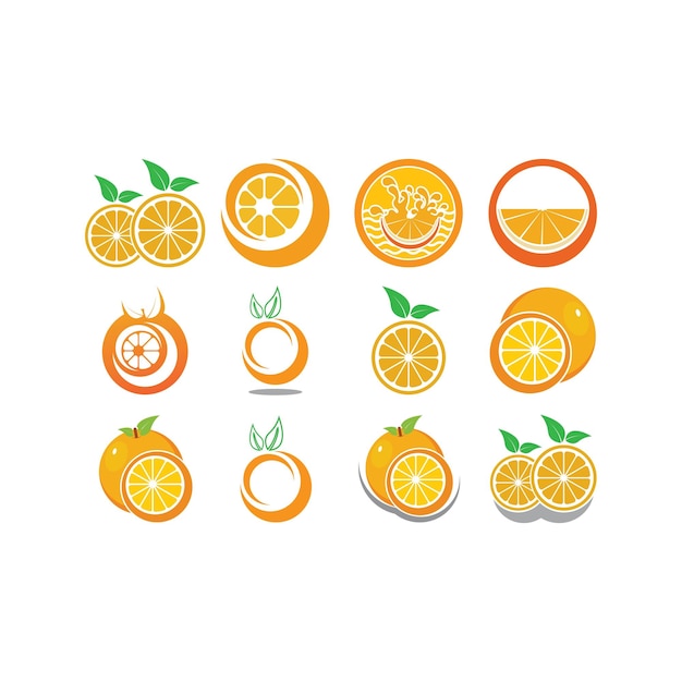 Ilustración del diseño del icono del logotipo naranja