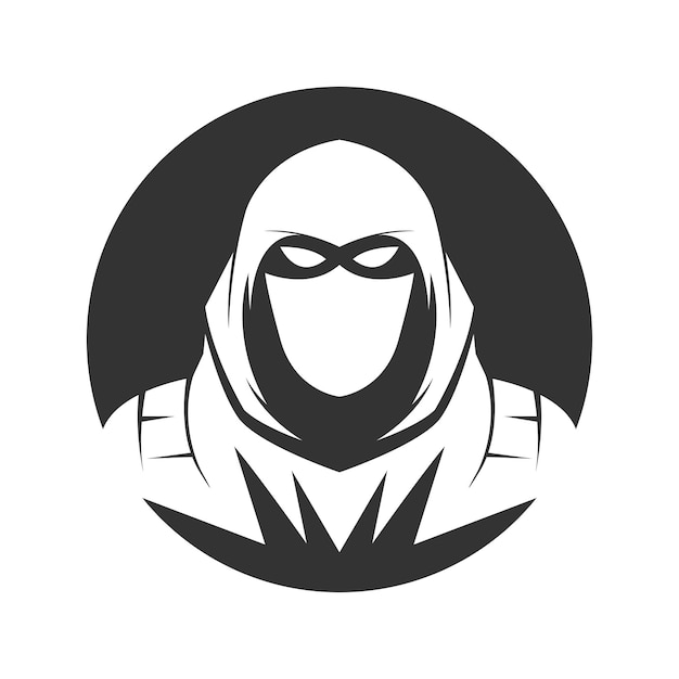Ilustración de diseño de icono de logotipo ninja