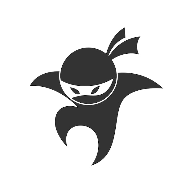 Ilustración de diseño de icono de logotipo ninja