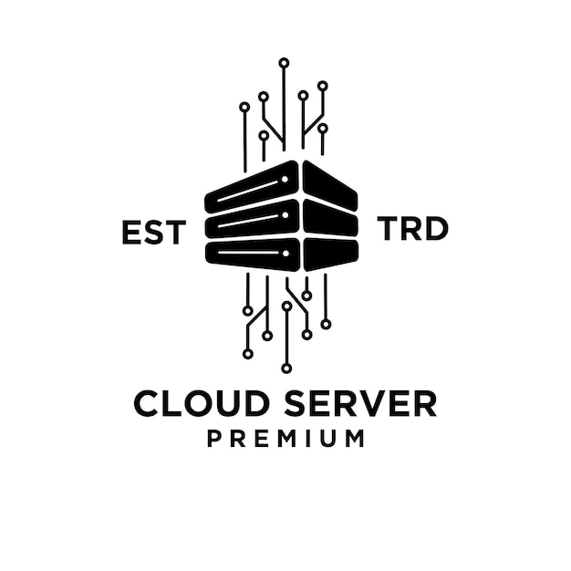 Ilustración de diseño de icono de logotipo de servidor en la nube