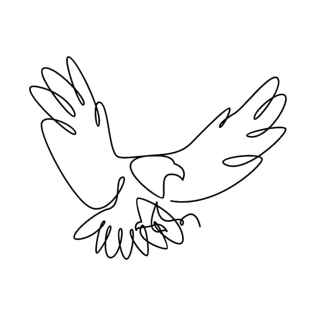 Ilustración de diseño de icono de logotipo de una sola línea de halcón