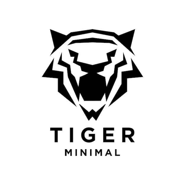 Ilustración del diseño del icono del logotipo del tigre negro