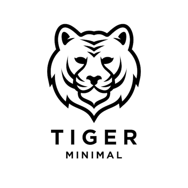 Ilustración del diseño del icono del logotipo del tigre negro