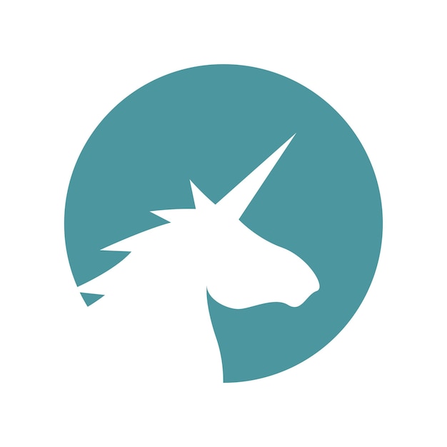 Ilustración de diseño de icono de logotipo de unicornio