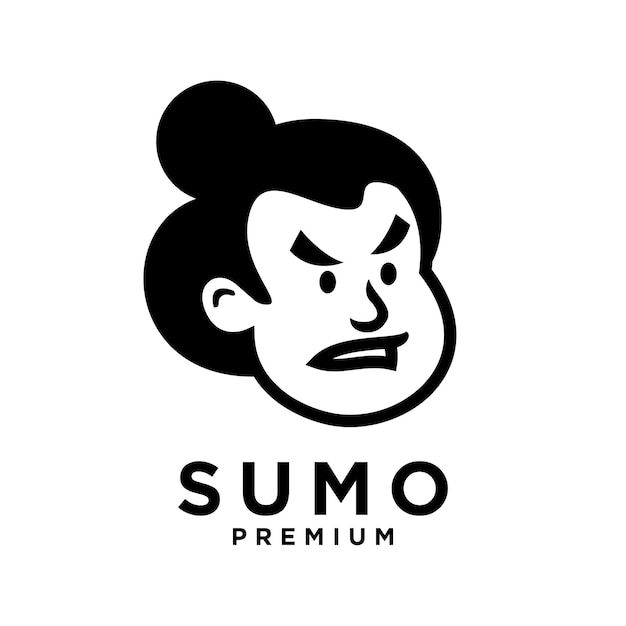 Ilustración del diseño del icono de la mascota del sumo