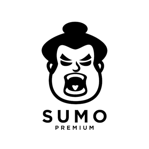 Ilustración del diseño del icono de la mascota del sumo