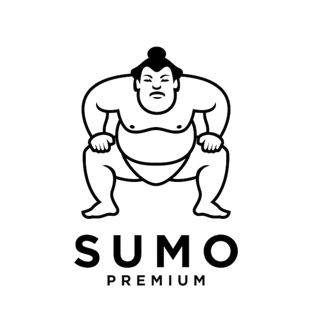 Ilustración del diseño del icono de la mascota del sumo