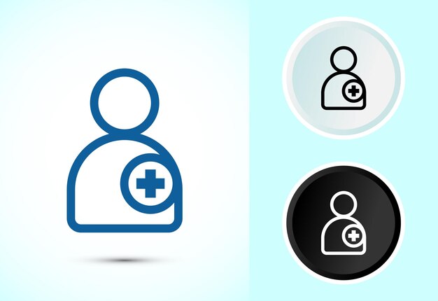 Ilustración del diseño del icono del médico Consulta médica y símbolo del avatar del asistente