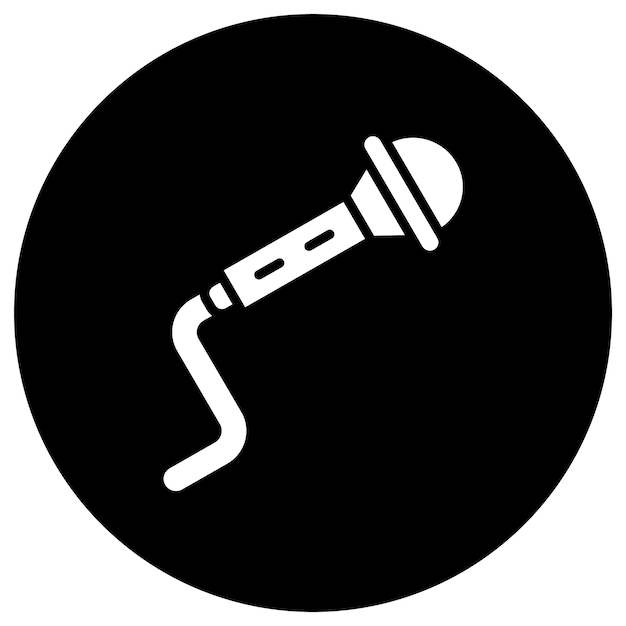 Ilustración del diseño del icono del micrófono vectorial
