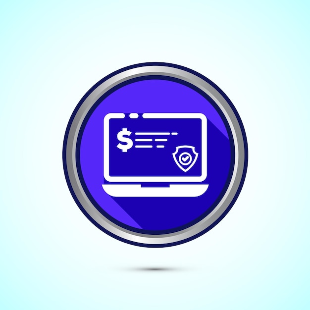 Ilustración de diseño de icono de pago seguro Signo de seguridad de pago para la aplicación de logotipo del sitio web Diseño de botón de sombra azul