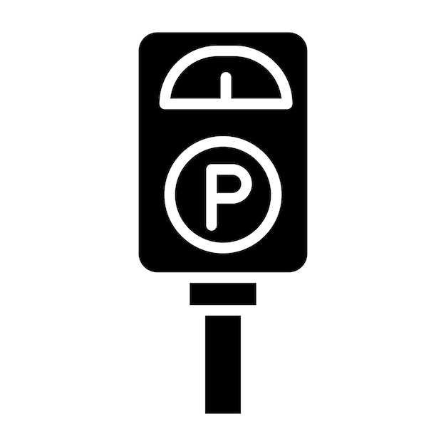 Ilustración del diseño del icono del parquímetro vectorial