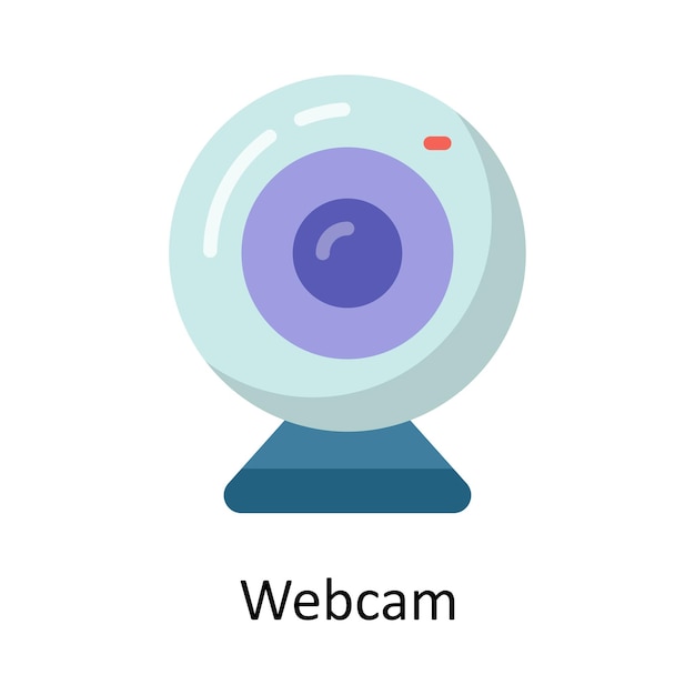 Ilustración de diseño de icono plano de vector de cámara web